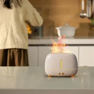 NepLiving Flame Humidifier Upgraded Flame Fireplace Air Aroma USB Essential Oil Diffuser