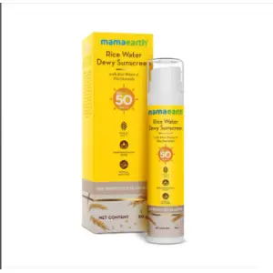 ME Rice Water Dewy Sunscreen Gel SPF 50 PA ++++ | Rice Water & Niacinamide For UVA & UVB Protection, No White Cast, Lightweight, For All Skin Types - 50 g