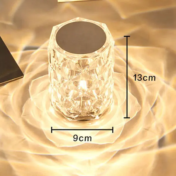 Elegant Crystal Diamond-Shaped RGB LED Night Light with Touch Control for Home Decor - Image 4