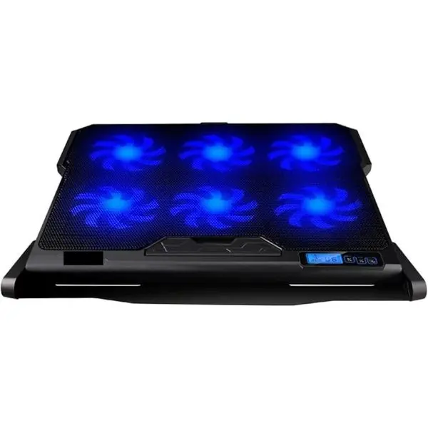 Laptop Cooling Pad, 6 Fans LCD Screen Laptop Cooler - 6 Gear Strong Wind Speed Designed, Dual USB Ports, Adjustable Mount Stand - Image 3