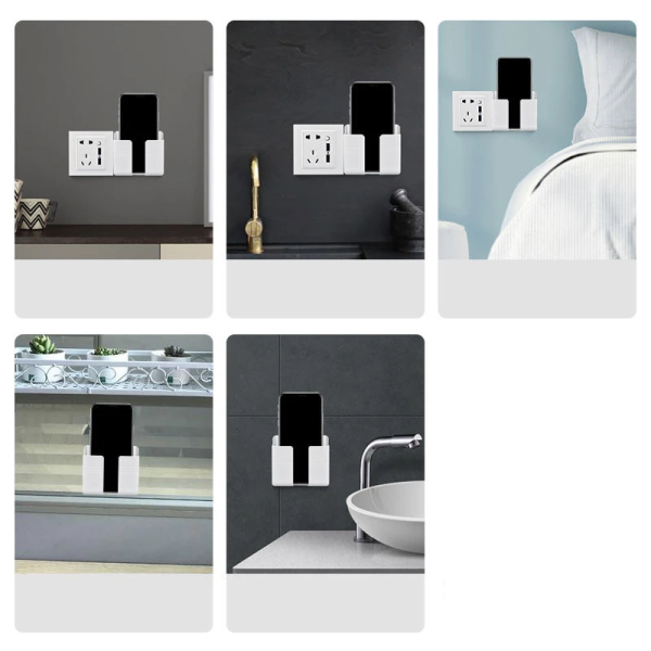 Universal Wall Mount Phone Holder for iPhone & Xiaomi - Charging Dock Stand, Multi-Color - Image 4