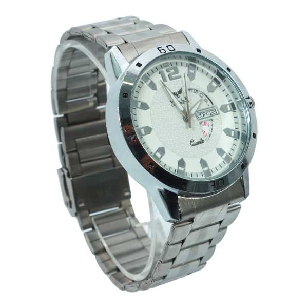 Silver Color Unisex Dial Stainless Steel Metal Strap Watch - Image 3