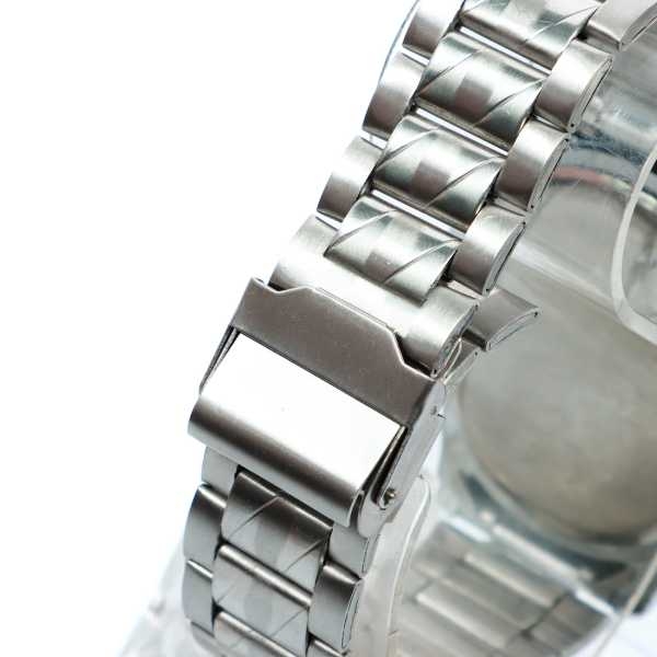 Silver Color Unisex Dial Stainless Steel Metal Strap Watch - Image 4