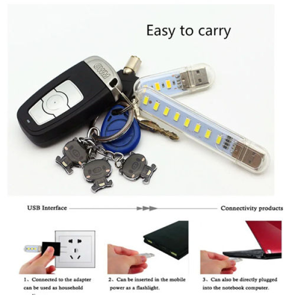 USB LED White Lights 3LED LED Bulb 5V Power Input - Image 3