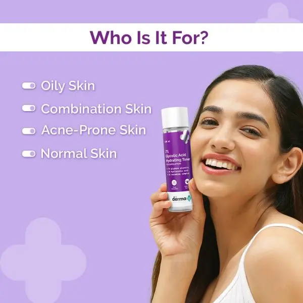 The Derma Co . 7% Glycolic Acid Hydrating Toner Hyaluronic Acid & Ceramide Complex For Glowing Skin Multi-Purpose Exfoliating Toner For Face,Body,Underarms & Scalp LotionI For Dull & Uneven Skin150Ml - Image 3