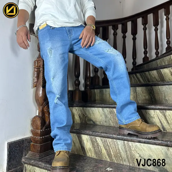 VIRJEANS (VJC868) Denim Baggy (Grunch) Jeans Pant For Men- Light Blue - Image 5