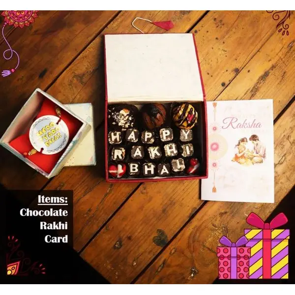Rakhi Delight with Truffle box and Card - Image 2