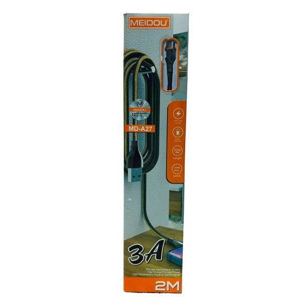 MEIDOU 2M 1-3A USB To Micro , Type-c , Iphn Cable Zinc Alloy Nylon Braided Wire Fast Charging USB Data Cable - Image 3
