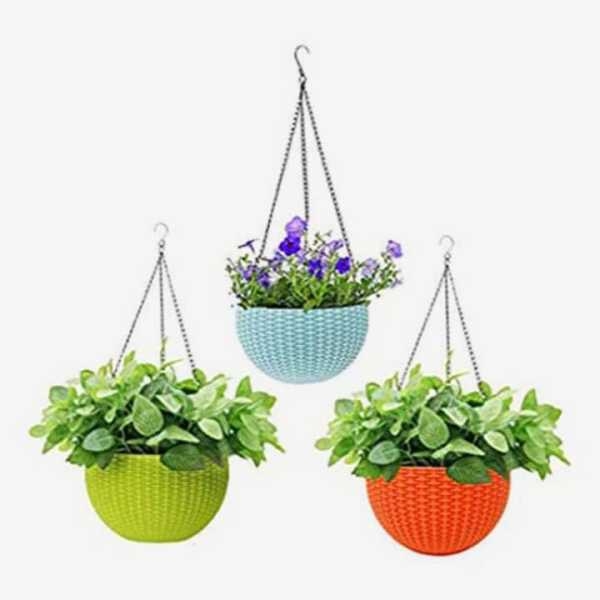6 Inch Hanging Flower Pot With Hook Chain- 1 Pcs - Image 2