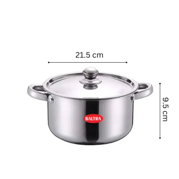 BALTRA Steel Multilayer Casserole | Cook and Serve | 24 cm | Stainless Steel Cookware | With Lid | Induction Based - Image 2