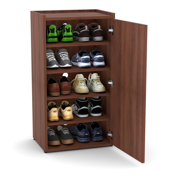 Footsy Engineered Wood Vertical Shoe Rack Or Multipurpose Daraz with Shelf Walnut Finish - Image 4