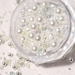 Fake Pearl Nail Decorations Beads Rhinestones DIY Assorted Nail Jewelry Nail Charms Nail Decals for Nail Art Accessories Nail Extension Manicure Nail Salon Tool