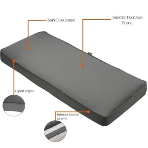 Floor Lounger Cushion, Multipurpose Soft Fabric Cotton, Floor Mattress Cushion with Thick Layer for Meditation, Reading, Sleeping , Camping, Exercise in Dark Gray Color