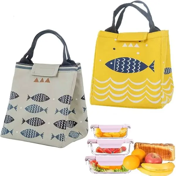 Insulated Lunch Bag, Waterproof Tote Bag Portable Storage Bento Bag Cooler/Thermal Picnic Storage Bag-fish - Image 2