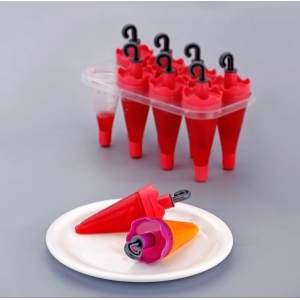 8pcs Ice Candy Umbrella Style Stick Popsicle Mold & Kulfi Frozen Ice Cream Pop Yogurt Jelly Lolly Maker Tray (Assorted Color)