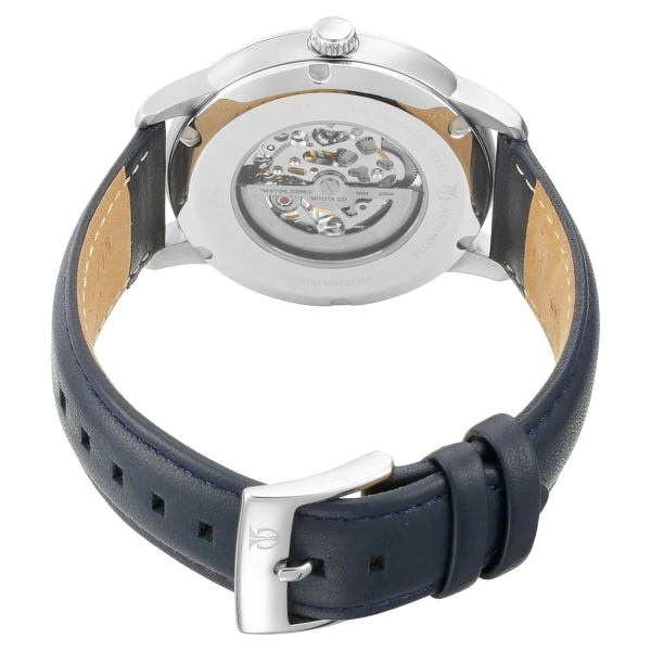 Titan Automatic Champagne Dial Blue Leather Strap Watch for Men - Image 4
