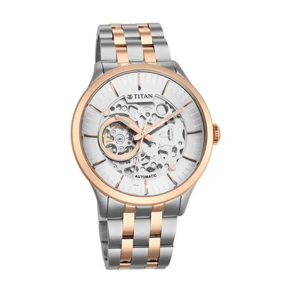 Titan Metal Mechanicals Silver Dial Stainless Steel Strap Watch 90140KM01 - Image 2