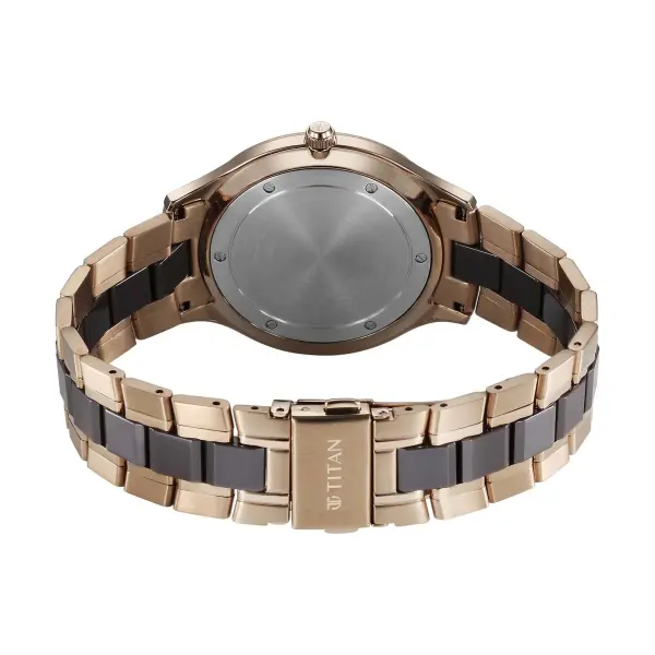 Titan Slim Ceramic Fusion Quartz Analog with Date Grey Dial Stainless Steel Strap Watch For Men - Image 3