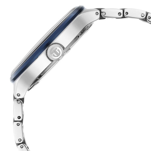 Titan Ceramic Fusion Quartz Multifunction Blue Dial Silver Dual-Toned Stainless Steel Bracelet Watch for Men - Image 4