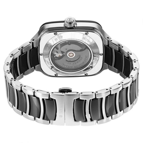 Titan Ceramic Fusion Skeleton Automatic Rich Black Dial Steel & Ceramic Strap Watch For Men - Image 5
