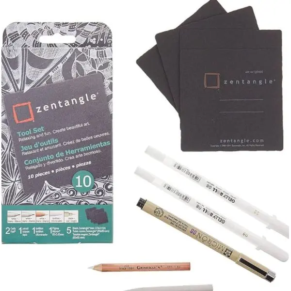 Zentangle Tool Set B (Black Tile) – 9 Pcs | Professional Mindful Drawing Kit - Image 2