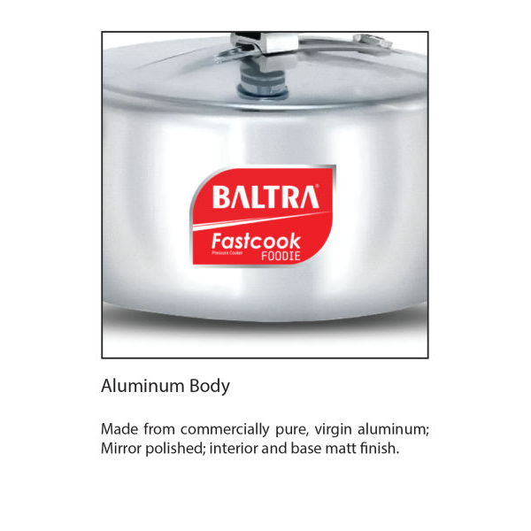 BALTRA Pressure Cooker | Foodie Regular Pressure Cooker |5L | Automatic safety valve | Better pressure regulation | Rust proof components, stay cool handles |New improved vent weight | 7 years warranty - Image 3