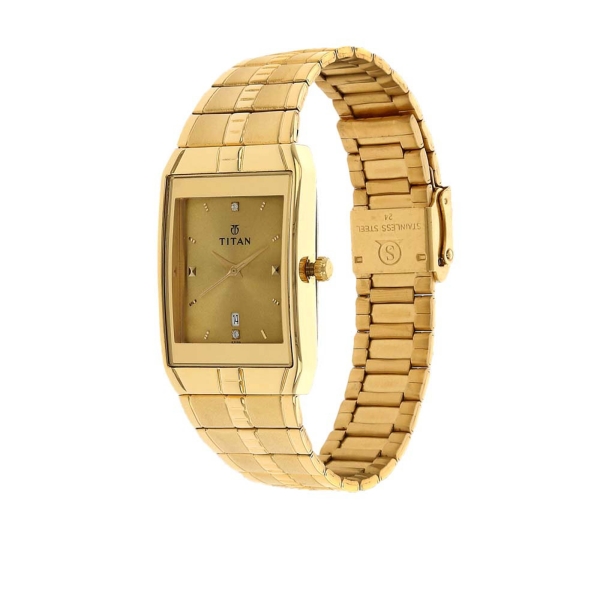 Titan Golden Dial Analog with DateMetal Strap watch for Men - Image 2