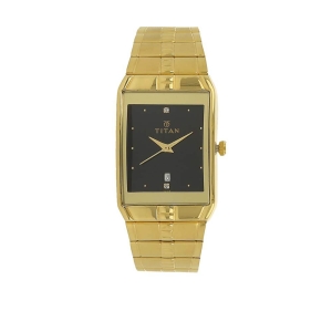 Titan BlackDialAnalog with DateMetalStrap watch forMen