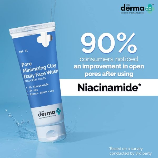 The Derma Co. Pore Minimizing Clay Daily Face Wash with 1% Niacinamide & 2% PHA 100 ml - Image 4