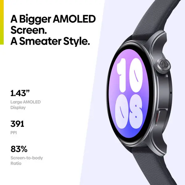NEW Zeblaze Btalk 3 GPS Smart Watch | Built-IN GPS | Double Strap | 1.43" AMOLED Display | IP 68 | Dual Nylon & Silicone Strap | Fitness Tracking Smartwatch For Men & Women - Image 3