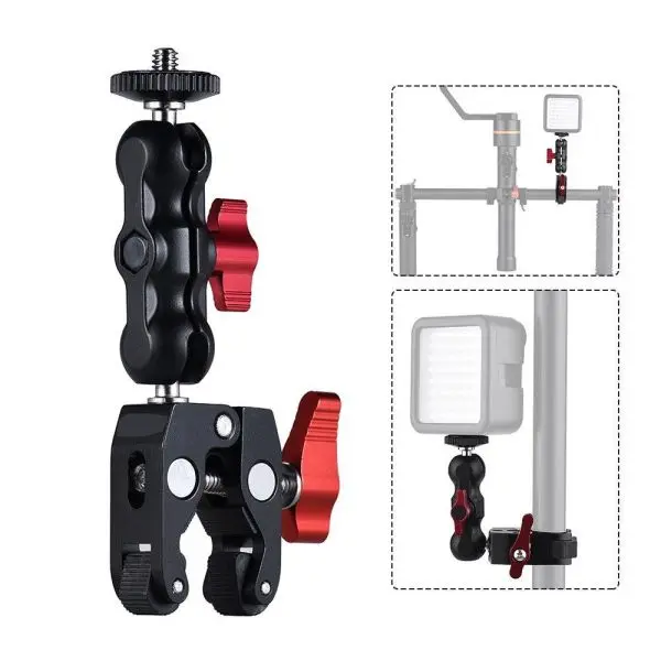Camera Magic Arm 360° Ball Head with Crab Claw Clip Universal Monitor Bracket BallHead Clamp Super Holder Stand - Image 6