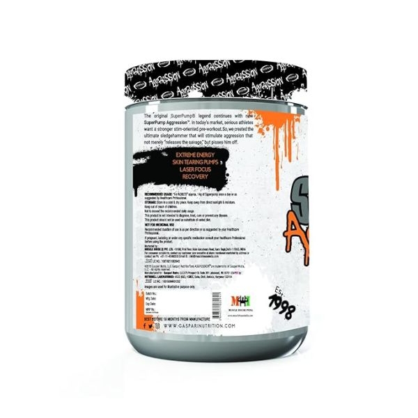 Gaspari Nutrition Super Pump Aggression Pre-workout , 360 g (30servings) - Image 3