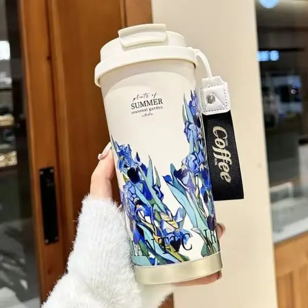 KOJA Insulated Coffee Mug Reusable Travel Coffee Cup with Flip Straw and Leakproof Lid Stainless Steel - Image 6
