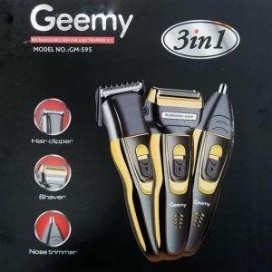 GM-595 Rechargeable Shaver/Hair Clipper/Nose Trimmer 3 in 1