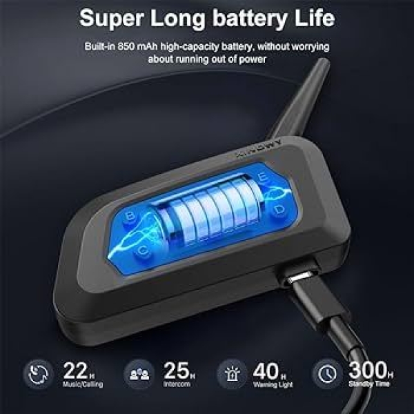 XINOWY V6 Plus Motorcycle Helmet Bluetooth Headset Intercom 1200M Interphone Communicator Waterproof 6 Riders - Image 5