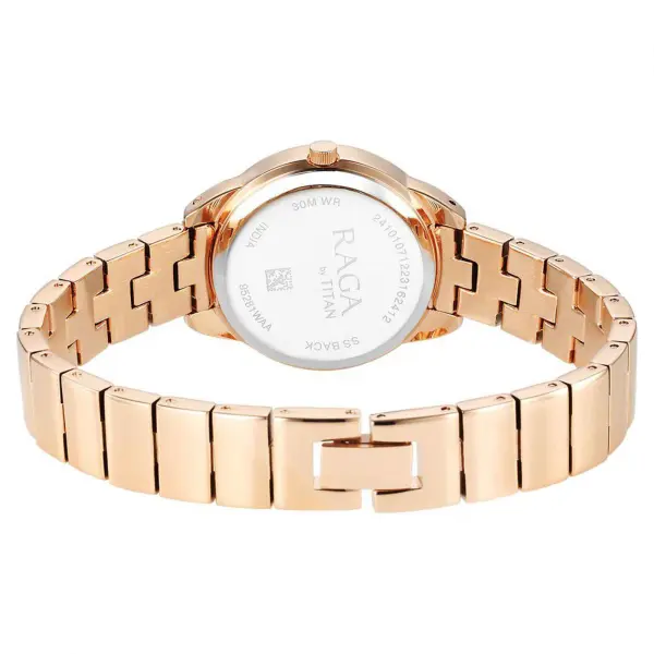 Titan Raga Showstopper Quartz Alog Pink Dial Metal Strap Watch for Women - Image 5