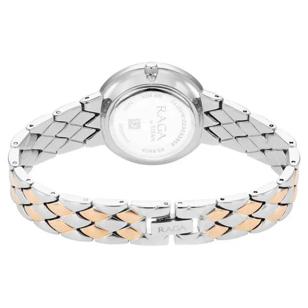 Titan Raga Showstopper Quartz Alog Silver Dial Metal Strap Watch for Women - Image 5
