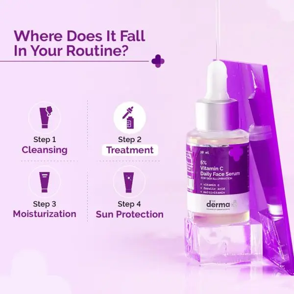 The Derma Co 5% Vitamin C Daily Face Serum with Ferulic Acid & Multivitamin for Skin Illumination - 30ml - Image 4
