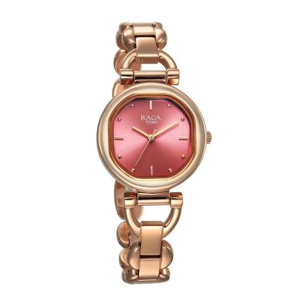 Titan Raga Showstopper 2.0 Strap Material Stainless Steel Dial Colour Red 95301WM01 - Image 2