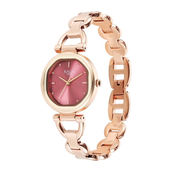 Titan Raga Showstopper 2.0 Strap Material Stainless Steel Dial Colour Red 95301WM01 - Image 3