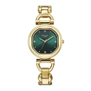 Titan Raga Showstopper 2.0 Strap Material Stainless Steel Dial Colour Green 95301YM01
