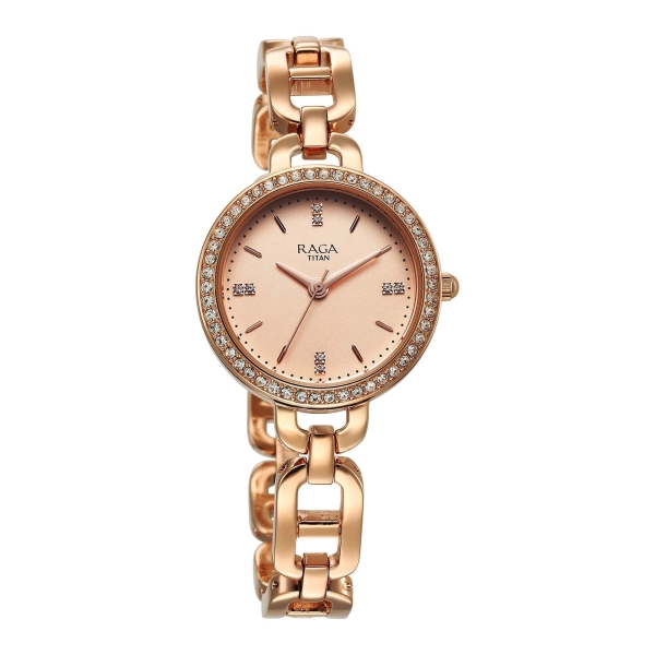 Titan Raga Showstopper 2.0 Strap Material Stainless Steel Dial Colour Rose Gold 95305WM01 - Image 2