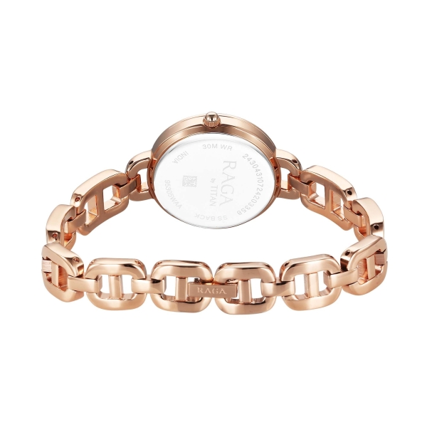 Titan Raga Showstopper 2.0 Strap Material Stainless Steel Dial Colour Rose Gold 95305WM01 - Image 5