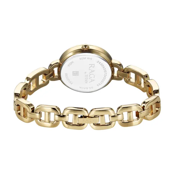 Titan Raga Showstopper 2.0 Strap Material Stainless Steel Dial Colour Gold 95305YM01 - Image 5