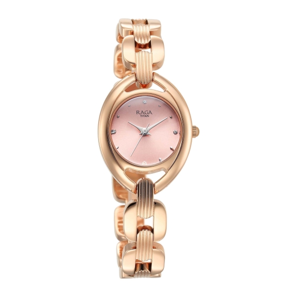 Titan Raga Showstopper 2.0 Strap Material Stainless Steel Dial Colour Pink 95306WM01 - Image 2