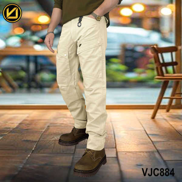 VIRJEANS (VJC884) Front Cargo Box Pant For Men- Cream - Image 4