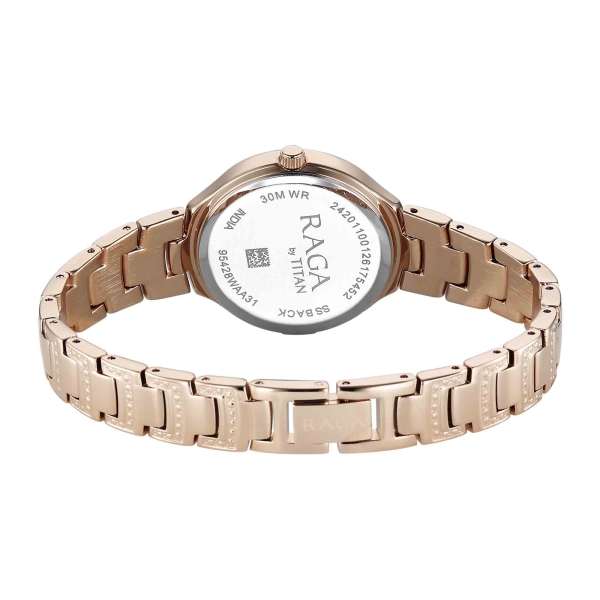 Titan Raga Pink Dial Rose Gold Metal Strap Analog Watch for Women - Image 5