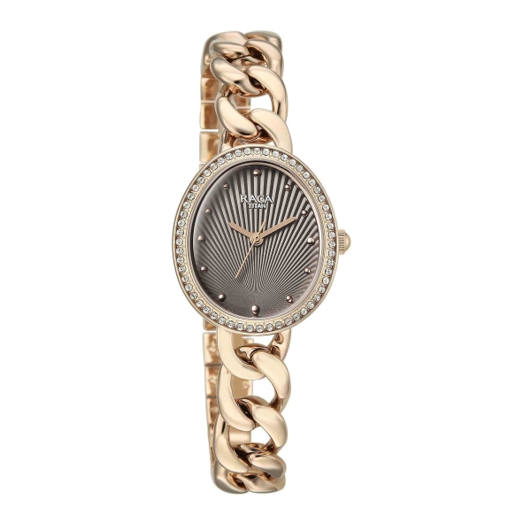 Titan Raga Grey Special Dial Rose Gold Metal Strap Analog Watch for Women - Image 2