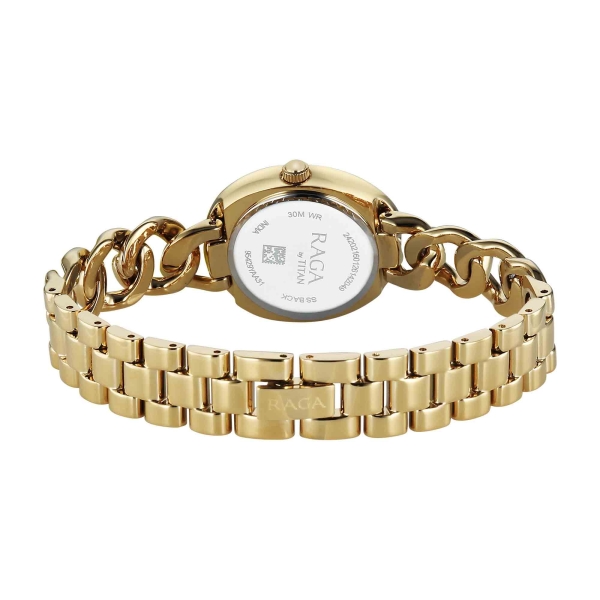 Titan Raga Blue Special Dial Gold Metal Strap Analog Watch for Women - Image 5