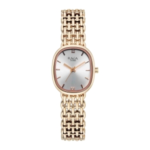 Titan Raga Silver Special Dial Rose Gold Metal Strap Analog Watch for Women